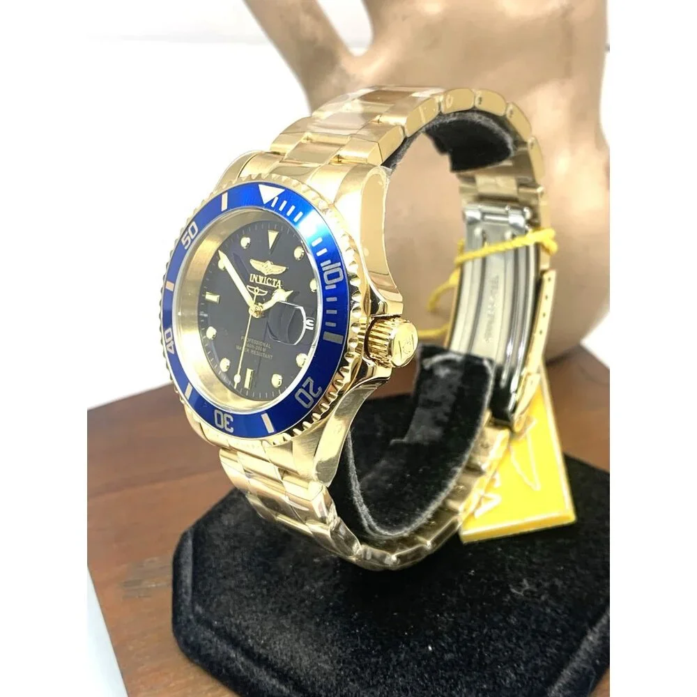 Invicta Men's Watch 26974 Pro Diver Blue Dial Quartz Gold Stainless Steel 40mm